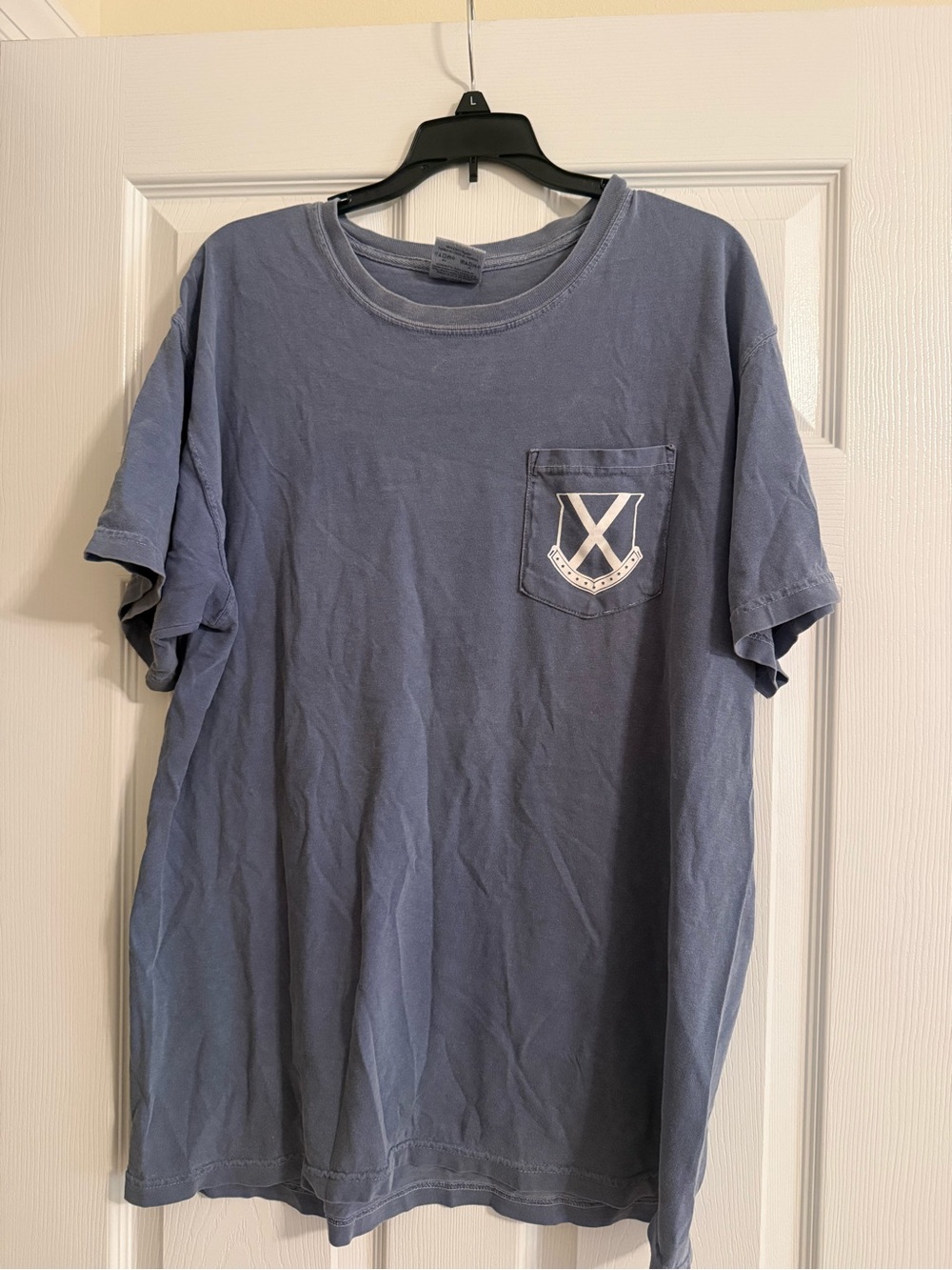 Old Row Men's Blue Pocket Tee with Crest